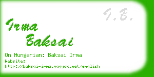 irma baksai business card